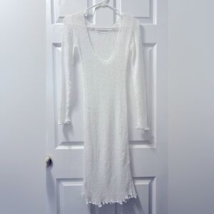 Tranquila Swimwear Beach | Cover Up | White Knit Dress - Small - Medium